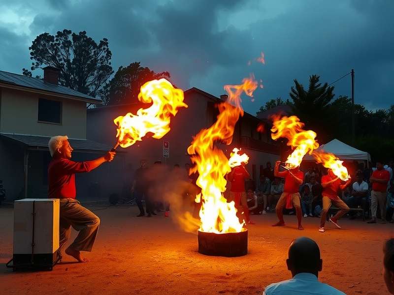 Modern cultural festival featuring Bicholim Flames performance