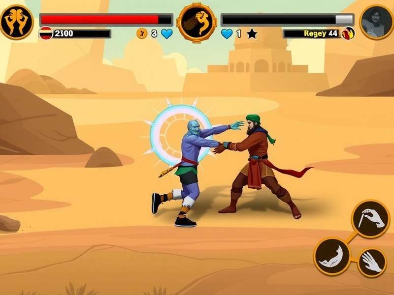 Turban Tussle Titans gameplay screenshot showing character combat