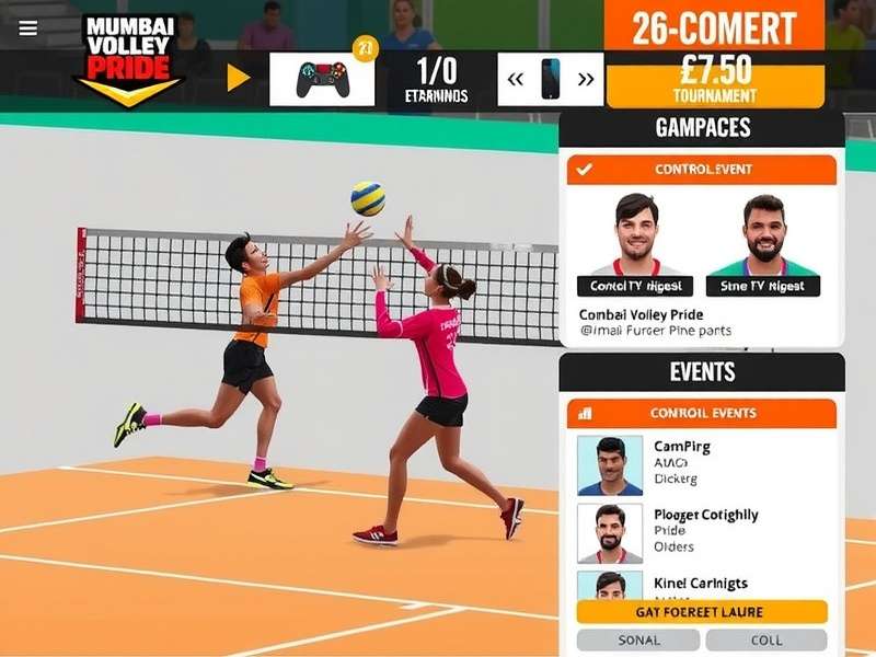 Mumbai Volley Pride control scheme and interface