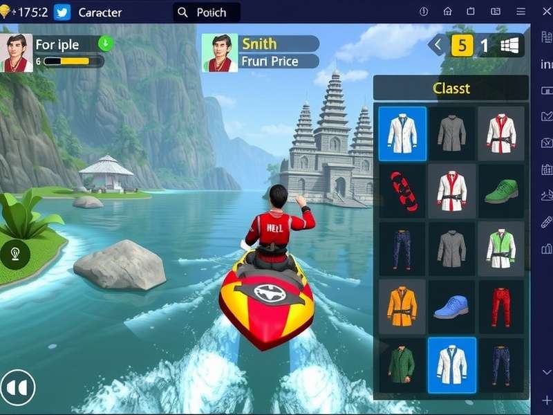 River Rider Madness gameplay screenshot showing character navigating river obstacles