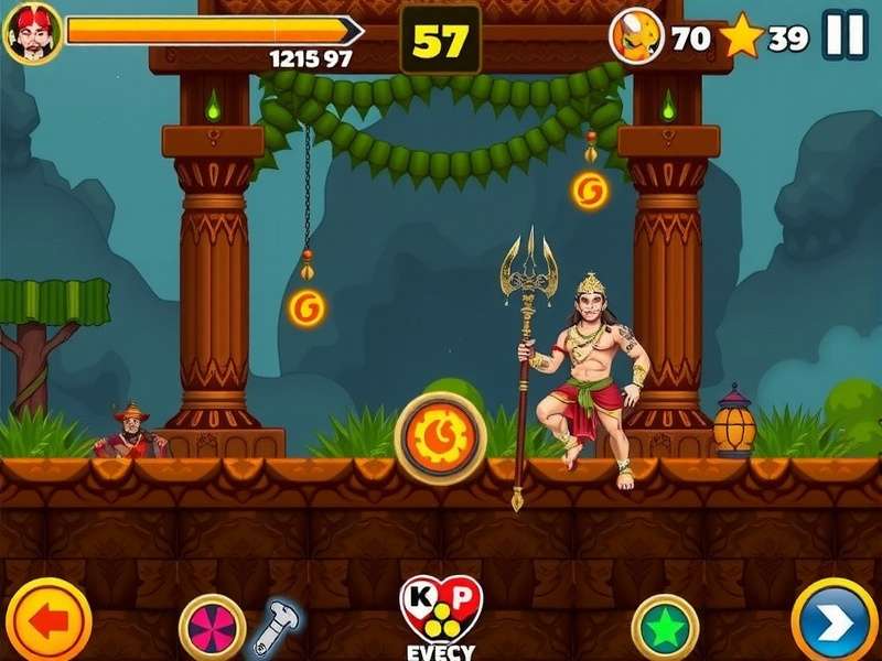 Hanuman S Challenge gameplay screenshot showing character and environment