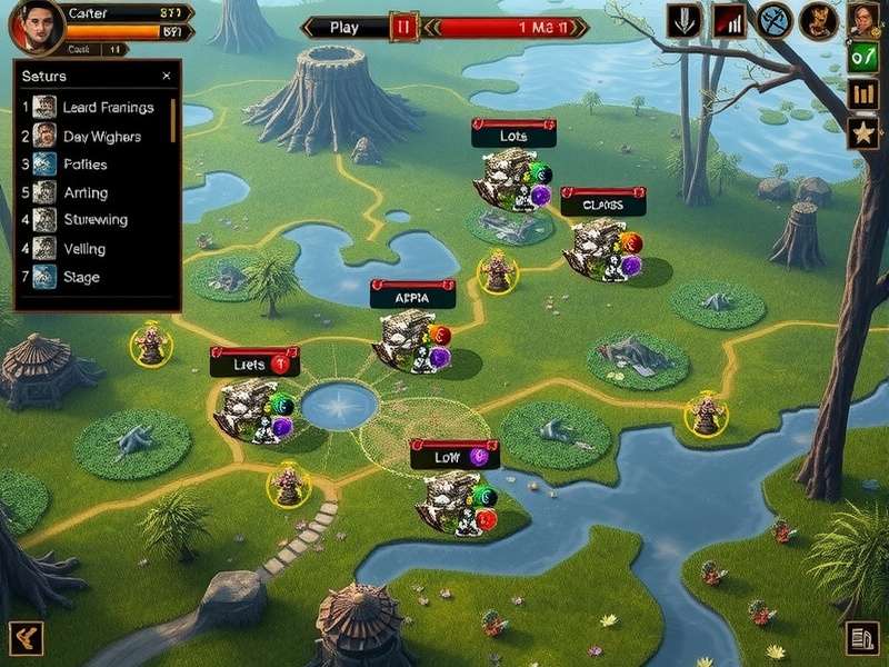 Wetland Warlord gameplay screenshot showing strategic map view