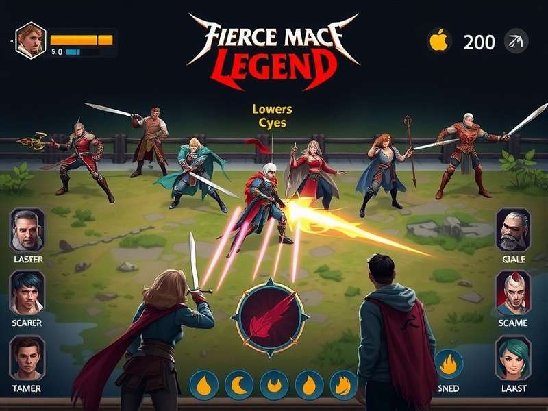 Fierce Mace Legend character lineup showing all main heroes