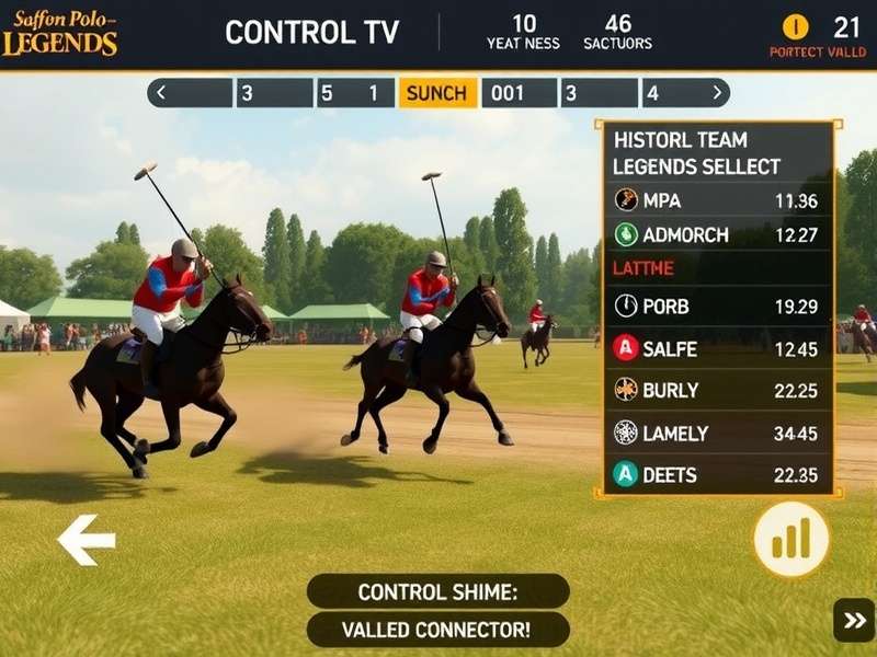Historical team selection screen in Saffron Polo Legends