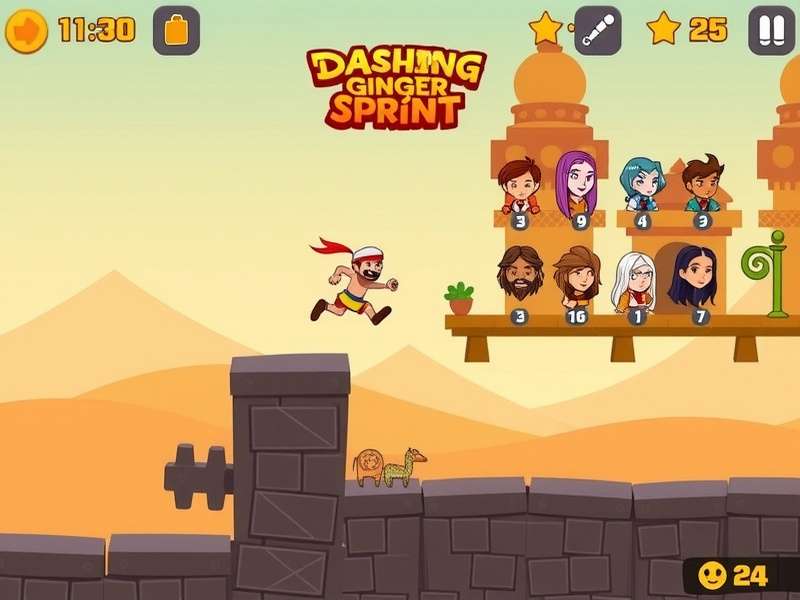 Character roster in Dashing Ginger Sprint showing multiple playable characters