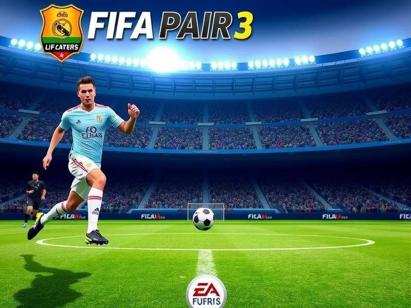 FIFA Ace Player 3 gameplay screenshot showing realistic player models and stadium environment