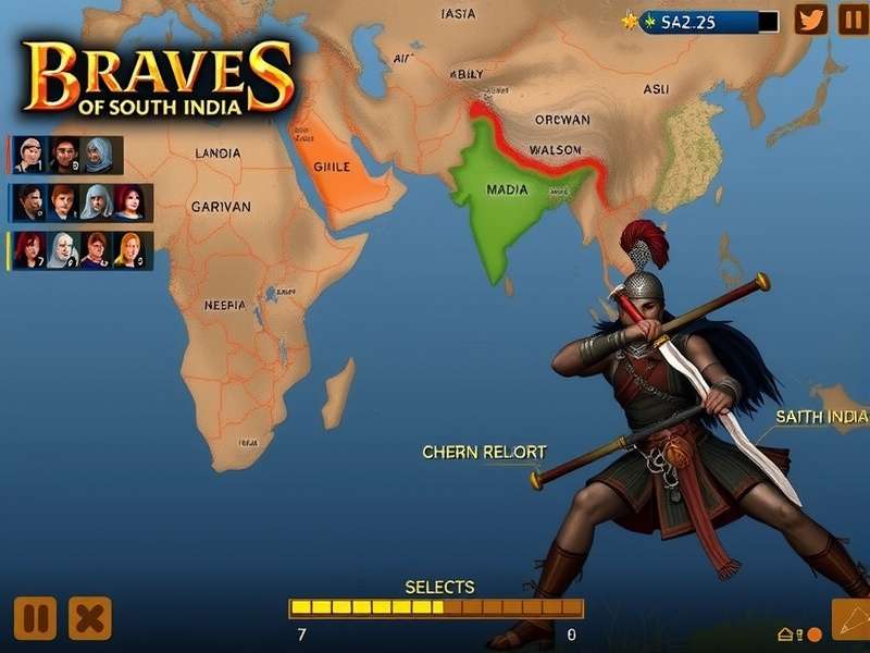 Braves Of South India gameplay screenshot showing warrior combat