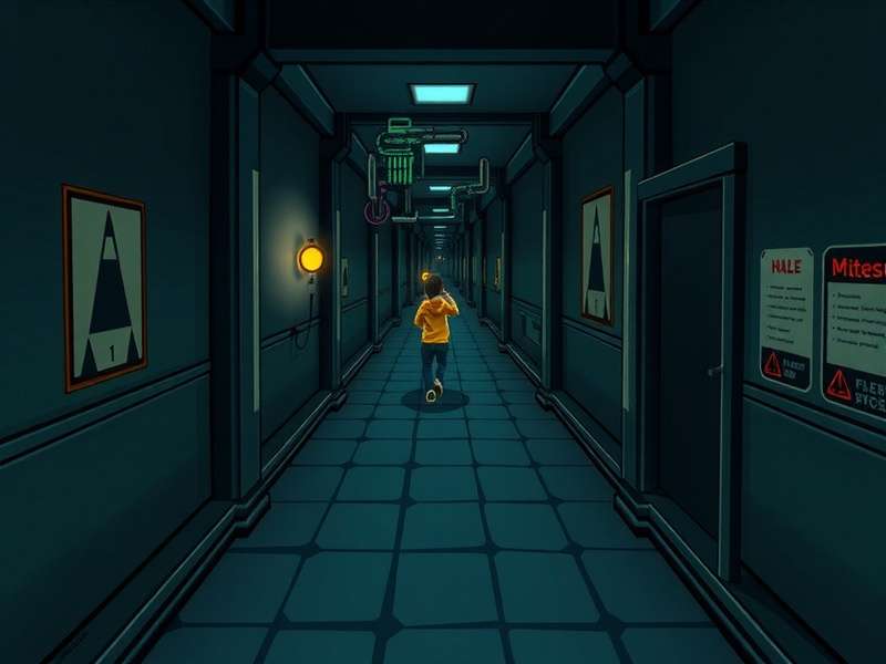 Mysterious Hallway Dash level design showing intricate corridor layout