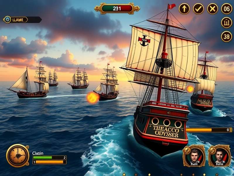 Vasco Marauders Ocean Odyssey gameplay screenshot showing ship navigation