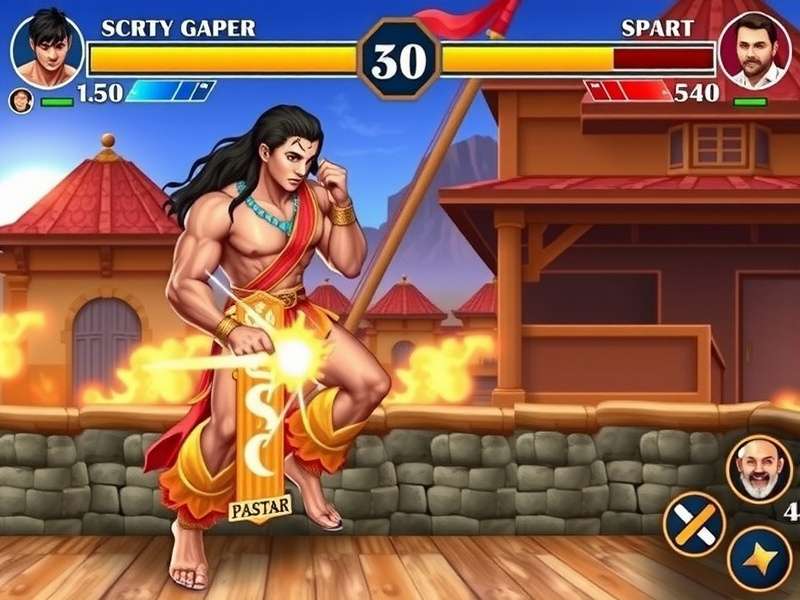 Indian Fighting Star gameplay screenshot showing combat action
