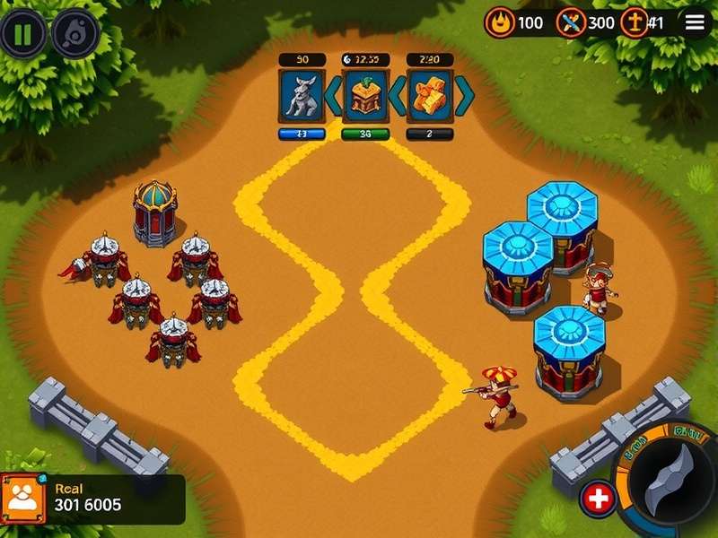 Nanda Defender gameplay screenshot showing strategic battle