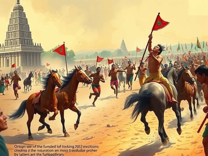 Competitor navigating obstacles in Tungabhadra Sprint