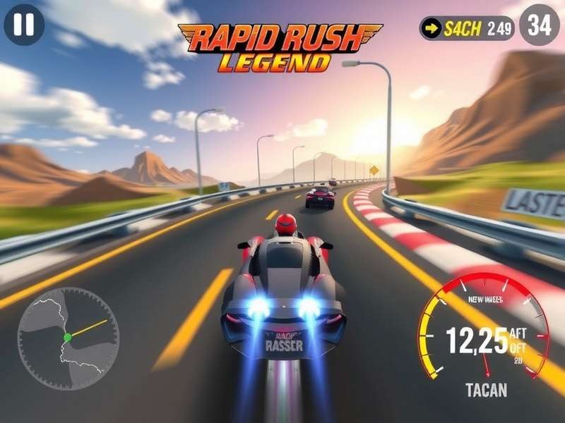 Rapid Rush Legend gameplay screenshot showing high-speed racing action