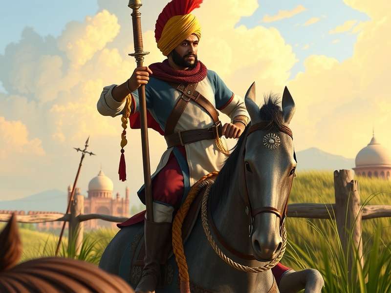 Historical Sikh warrior illustration