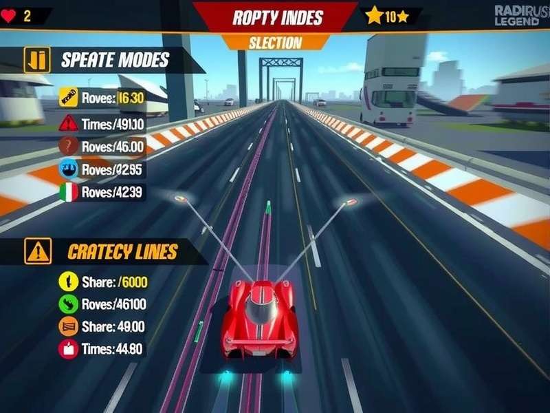 Rapid Rush Legend multiple game modes selection screen