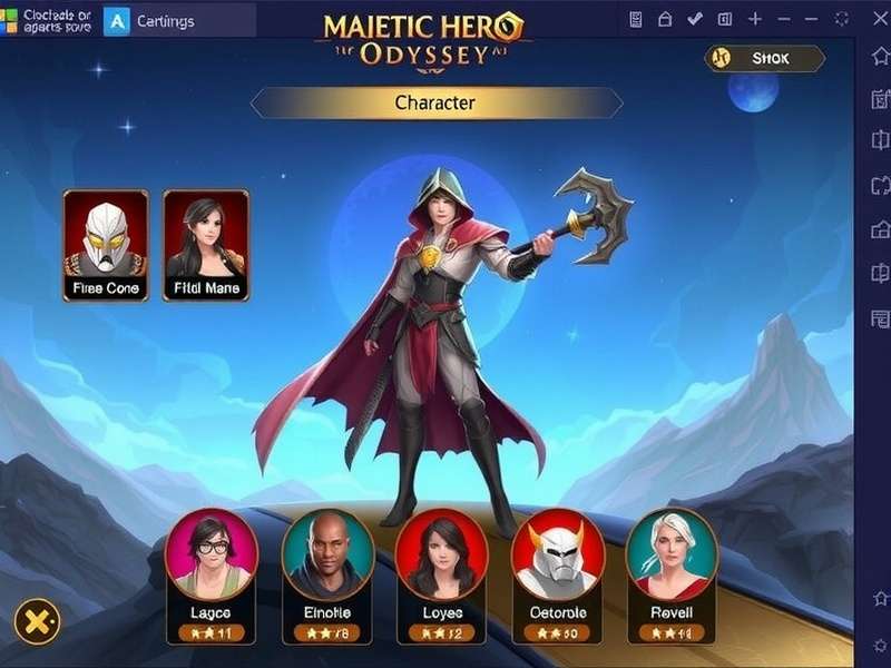 Majestic Hero S Odyssey character selection screen