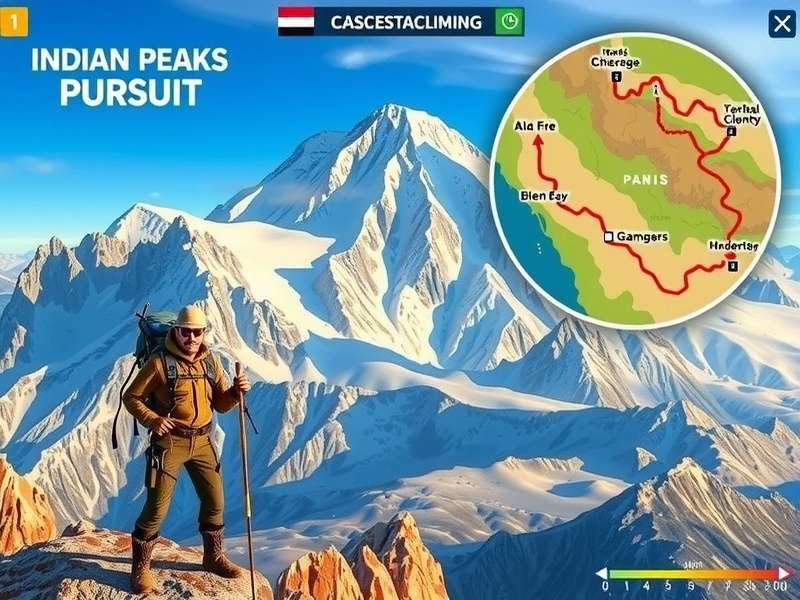 Indian Peaks Pursuit gameplay showing Himalayan landscape