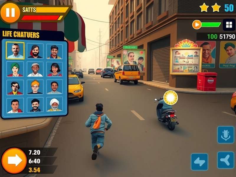 Dal Dhani Super Sprint character selection screen showing diverse Indian avatars