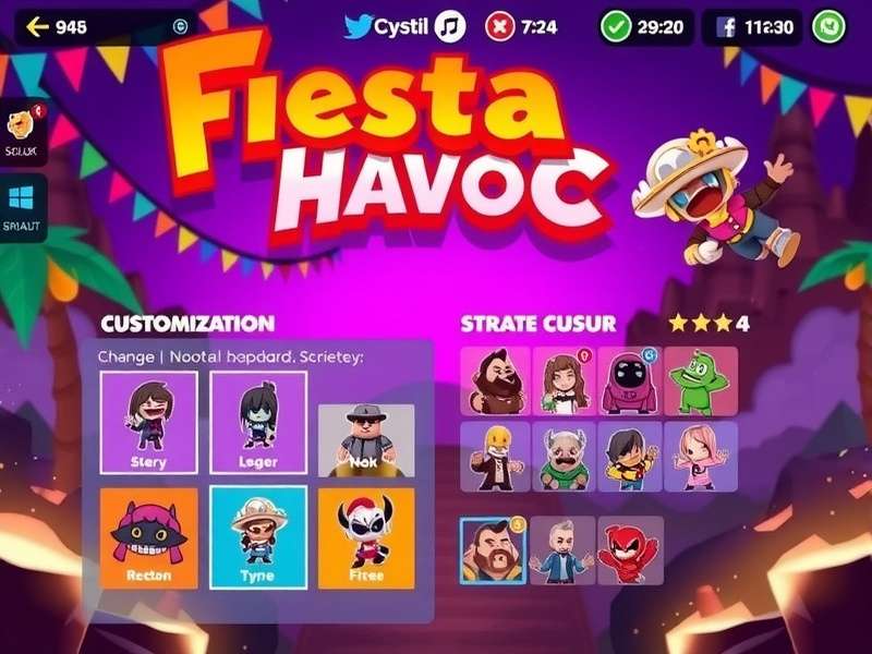 Fiesta Havoc gameplay screenshot showing vibrant colors and action