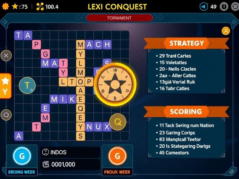 Lexi Conquest multiplayer tournament interface showing competitive gameplay
