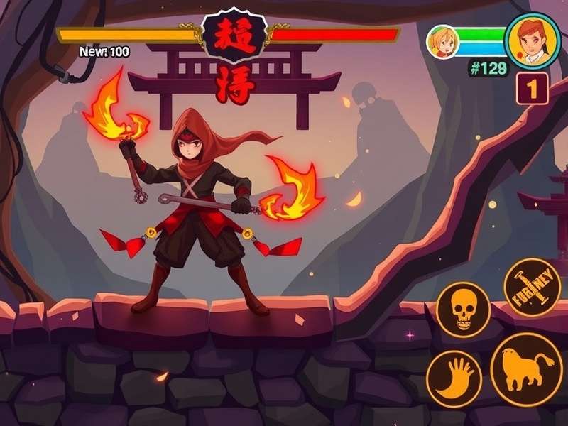 Fire Blaze Ninja Game Interface