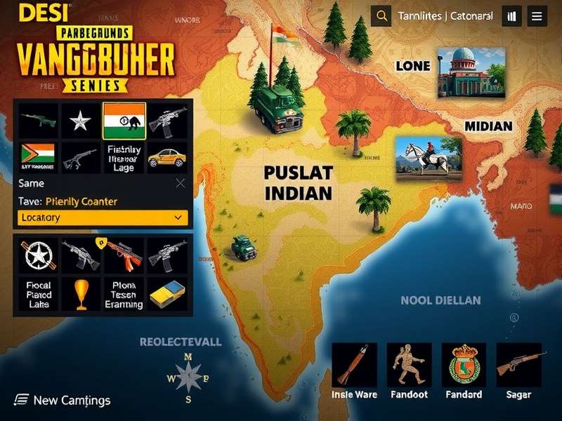 Desi PUBG Vanquisher map showing Indian-inspired locations