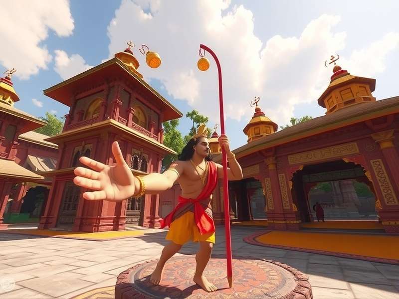 Hanuman S Divine VR gameplay screenshot showing mythological environment