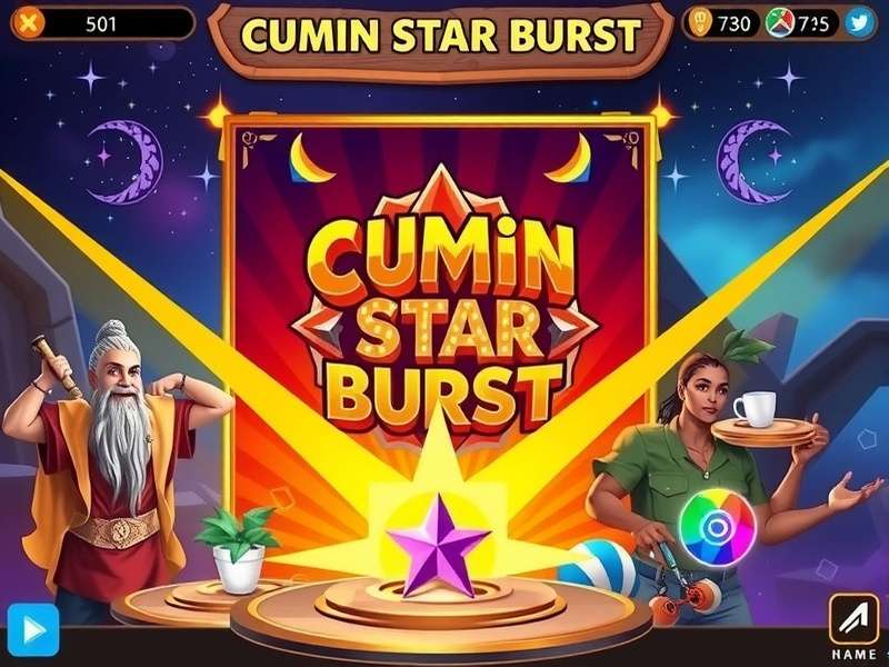 Cumin Star Burst feature showcase with multiple game elements