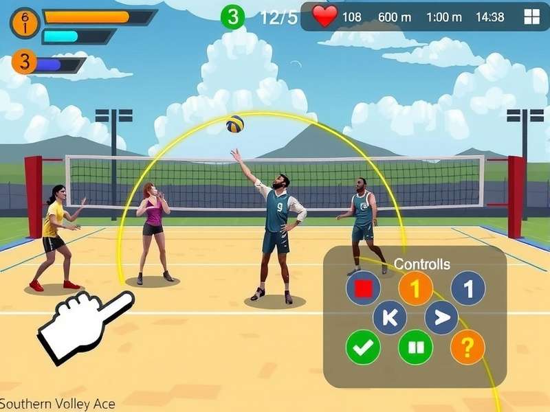 Southern Volley Ace character customization interface