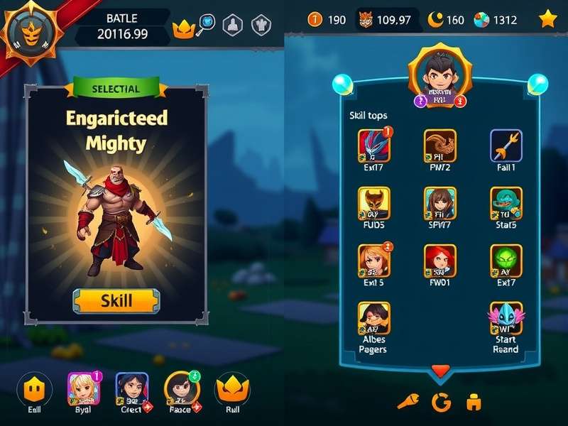 Grand Nutmeg Mighty advanced strategy interface showing team composition and skill synergies