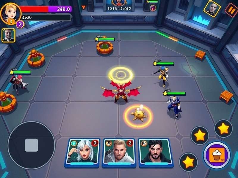 Vibrant Victors Blitz battle arena with multiple characters