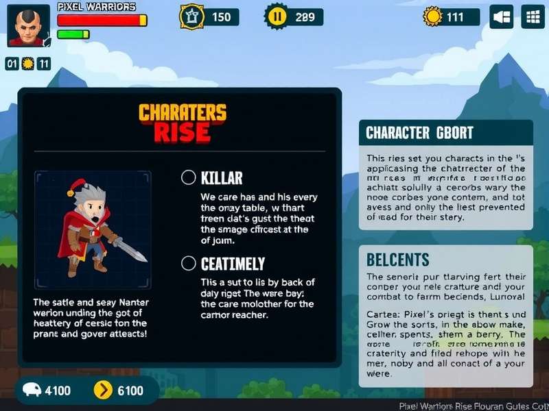 Pixel Warriors Rise strategy guide infographic