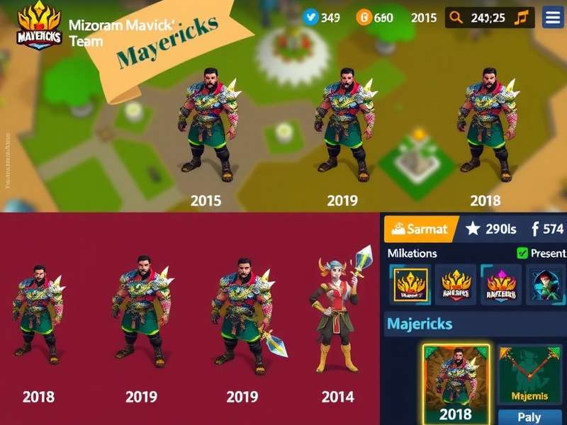 Evolution of Mizoram Mavericks character designs from 2018 to present