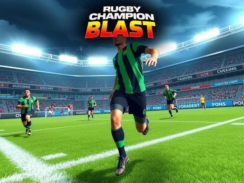 Rugby Champion Blast gameplay screenshot showing intense rugby action