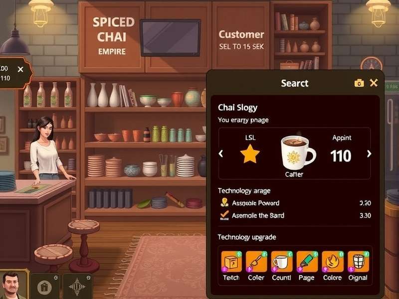 Spiced Chai Empire technology upgrade interface