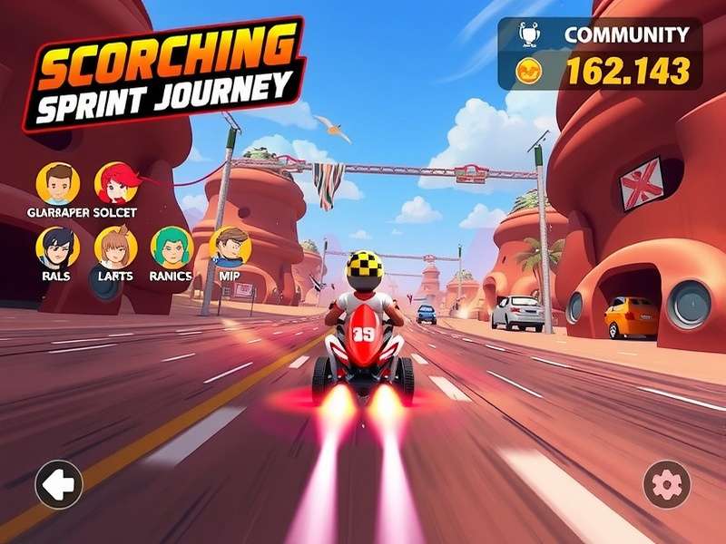 Scorching Sprint Journey gameplay screenshot showing racing action