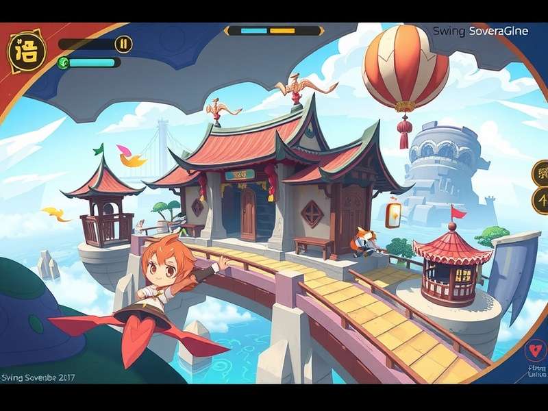 Swing Sovereign gameplay showcasing vibrant environments and character designs