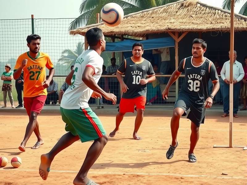 Historical depiction of Indian Handball Ace being played in traditional settings