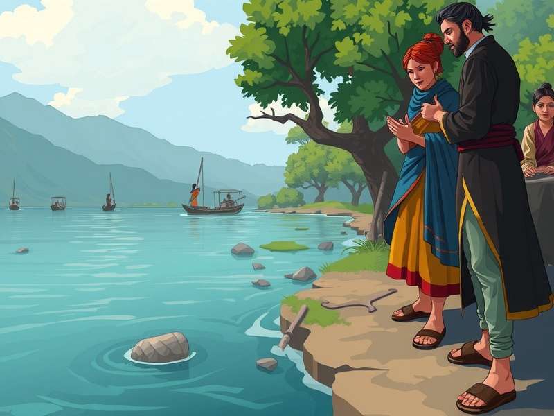 Ganges Wanderer game screenshot showing river landscape