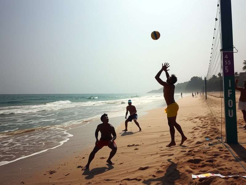 Beach Volley Strike player executing a spike