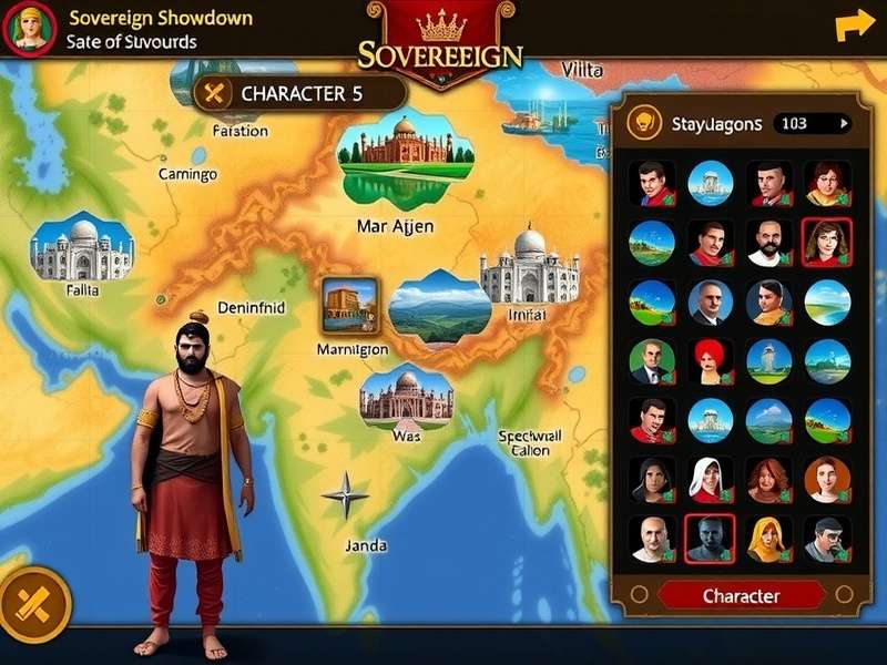 Sovereign Showdown character selection screen
