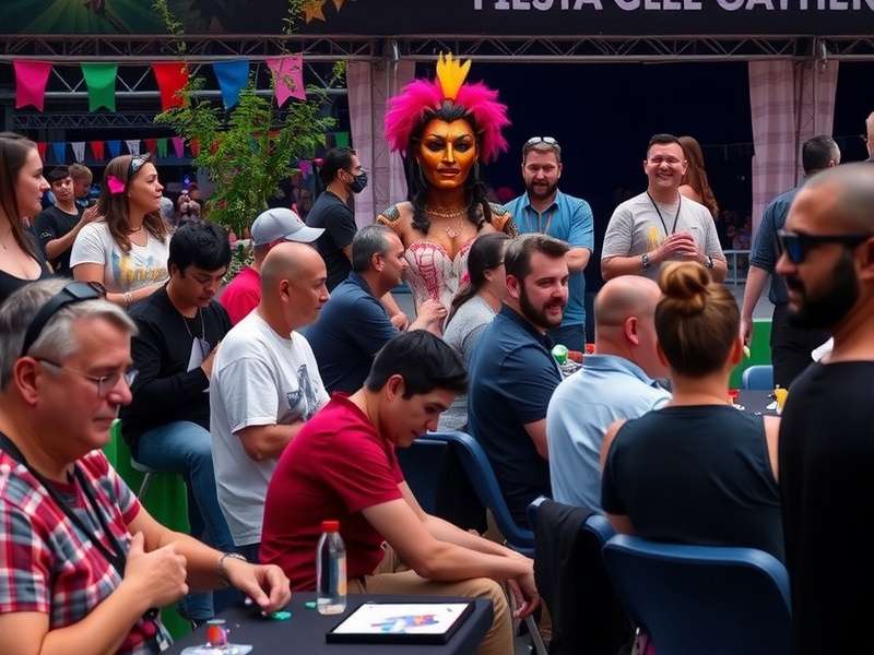 Fiesta Glee Gathering featuring diverse gaming activities and cultural elements