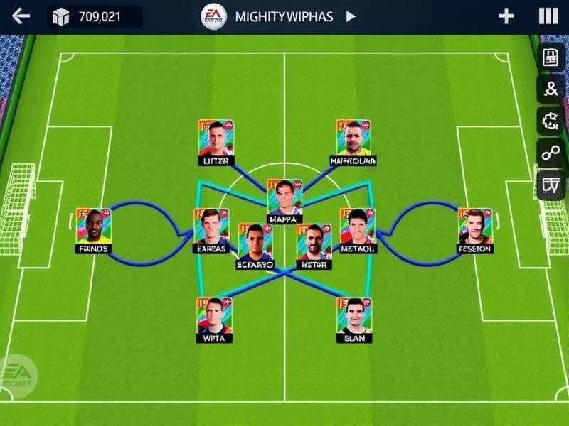 FIFA Mobile Mighty Midfielders strategy formation diagram