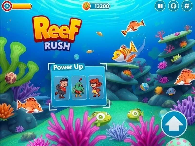 Reef Rush character selection screen showing diverse marine creatures