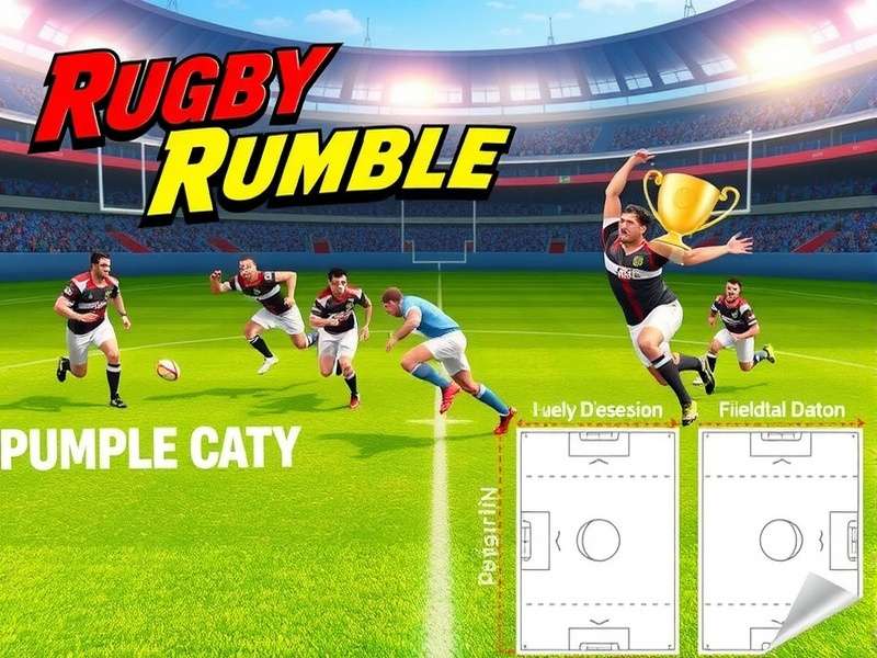 Rugby Rumble field diagram showing dimensions and markings