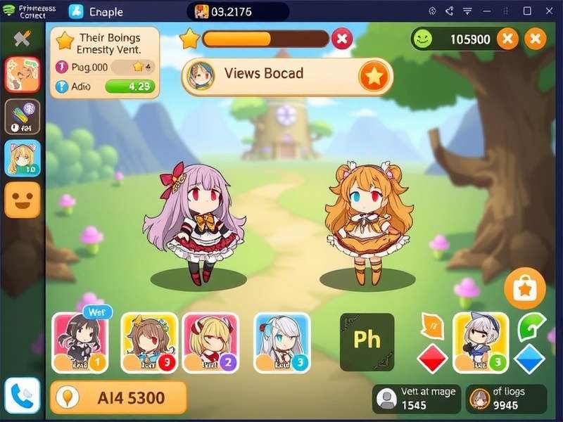 Princess Connect Gacha Game battle interface