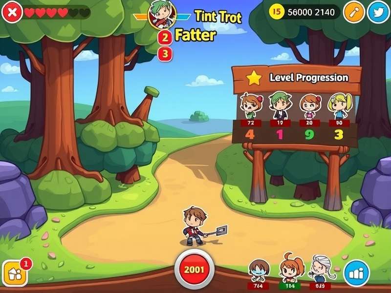 Tint Trot Hero level progression and character development screen