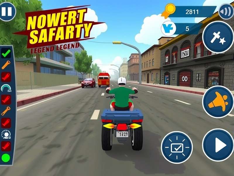 Scooty Safari Legend gameplay screenshot showing urban environment