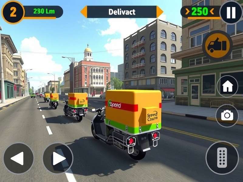 Speed Courier vehicle selection screen showing various delivery vehicles