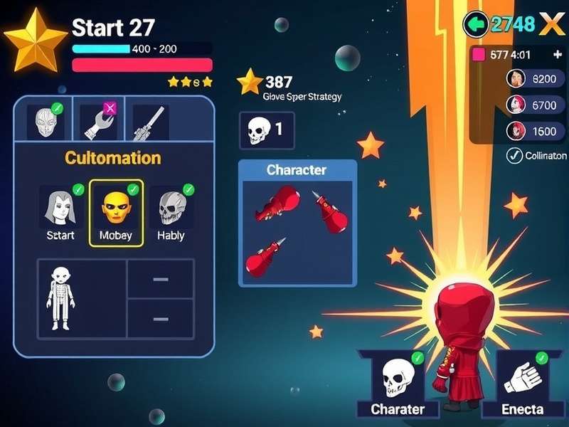 Glove Super Star character customization screen showing various options